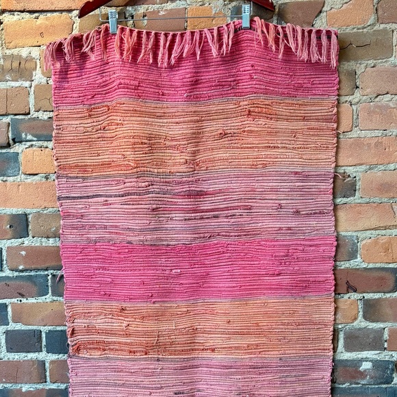 Bohemian Oranges & Pink Throw Rug. - Picture 2 of 6